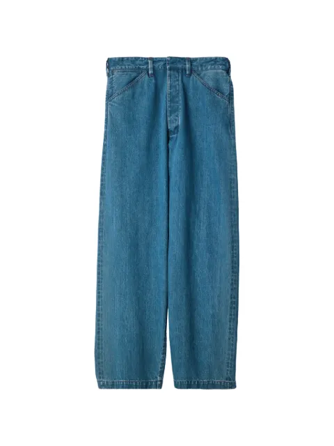LEMAIRE oversized workwear pants in indigo selvedge denim