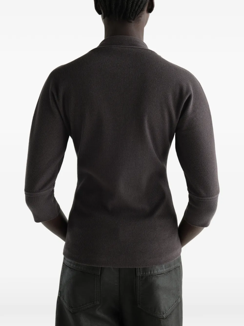 LEMAIRE Ascot T-shirt van linnen en katoenen geribbelde jersey Grijs