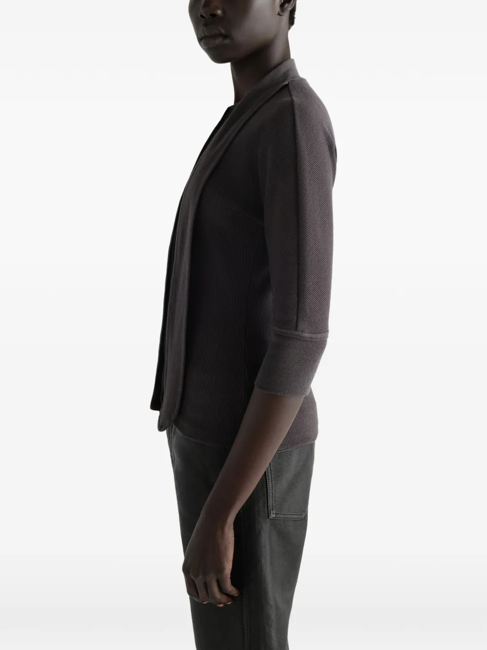 LEMAIRE Ascot T-shirt van linnen en katoenen geribbelde jersey Grijs