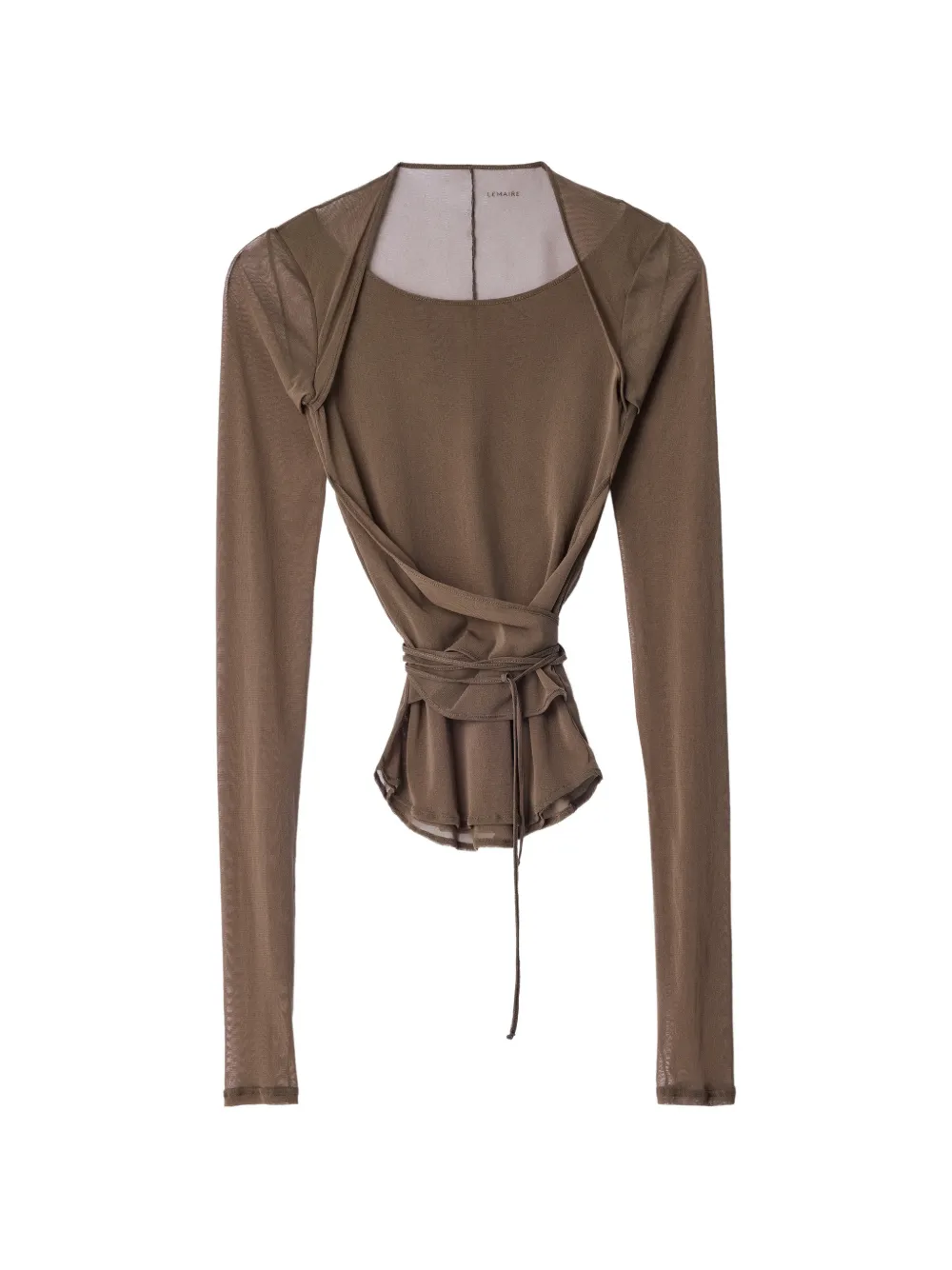 LEMAIRE ballerina wrap top in mesh jersey - Marrone