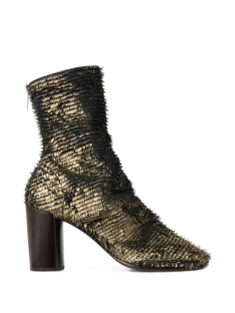 LEMAIRE 80mm Glove heeled ankle boots in laminated textured leather