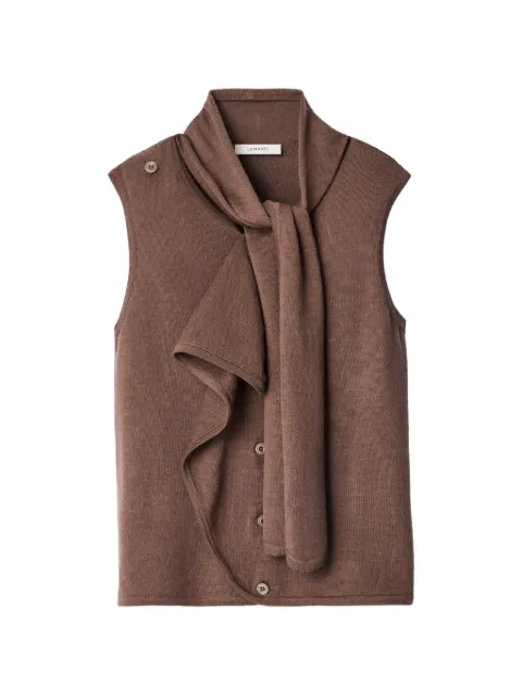 LEMAIRE asymmetrical cardigan in merino wool blend
