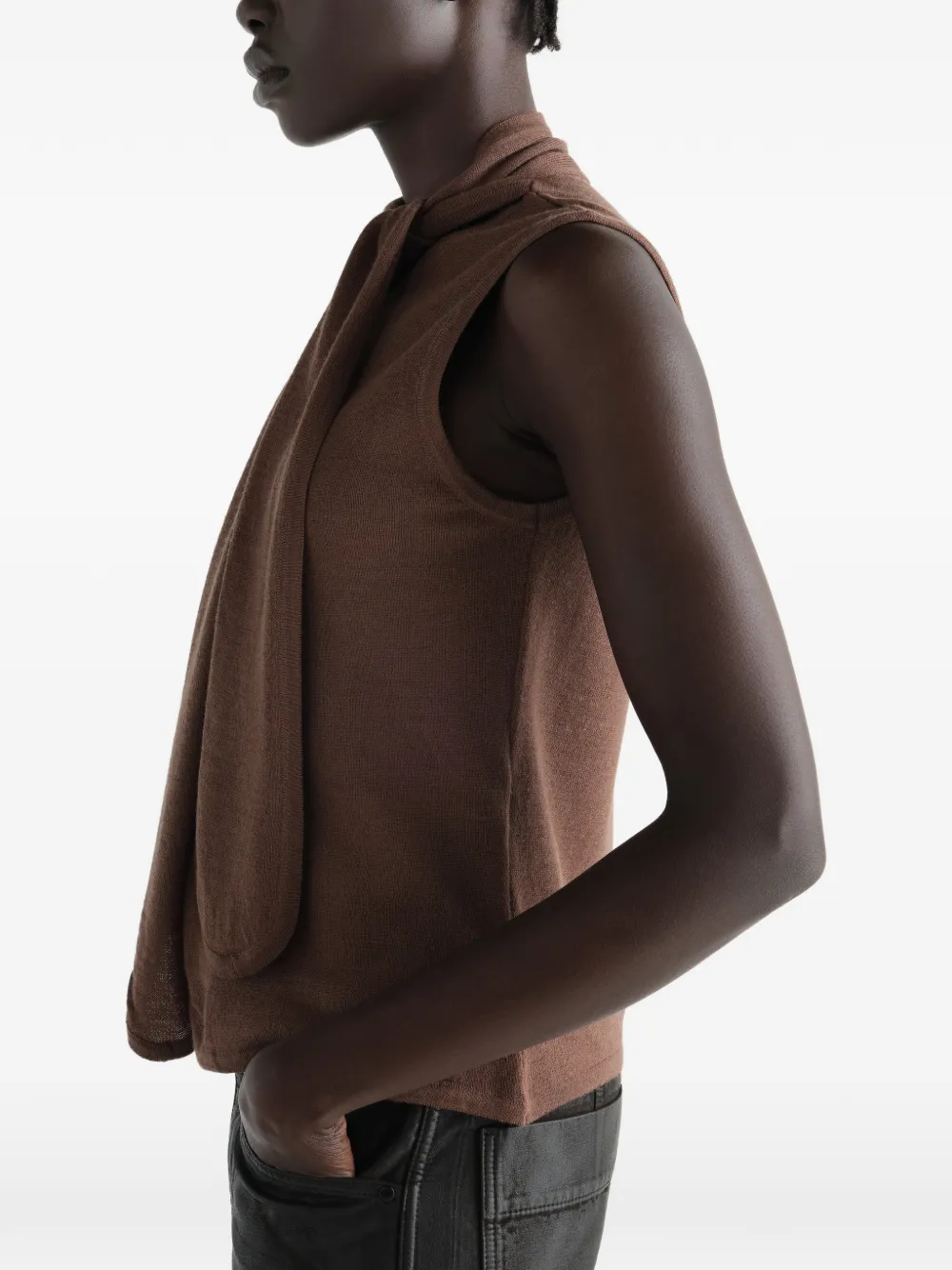 LEMAIRE Mouwloze top Bruin