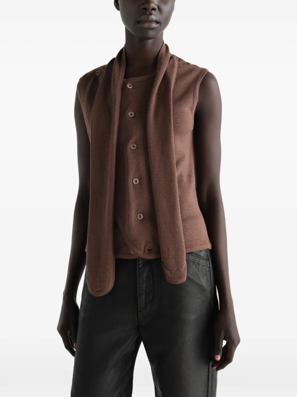 LEMAIRE Mouwloze top Bruin