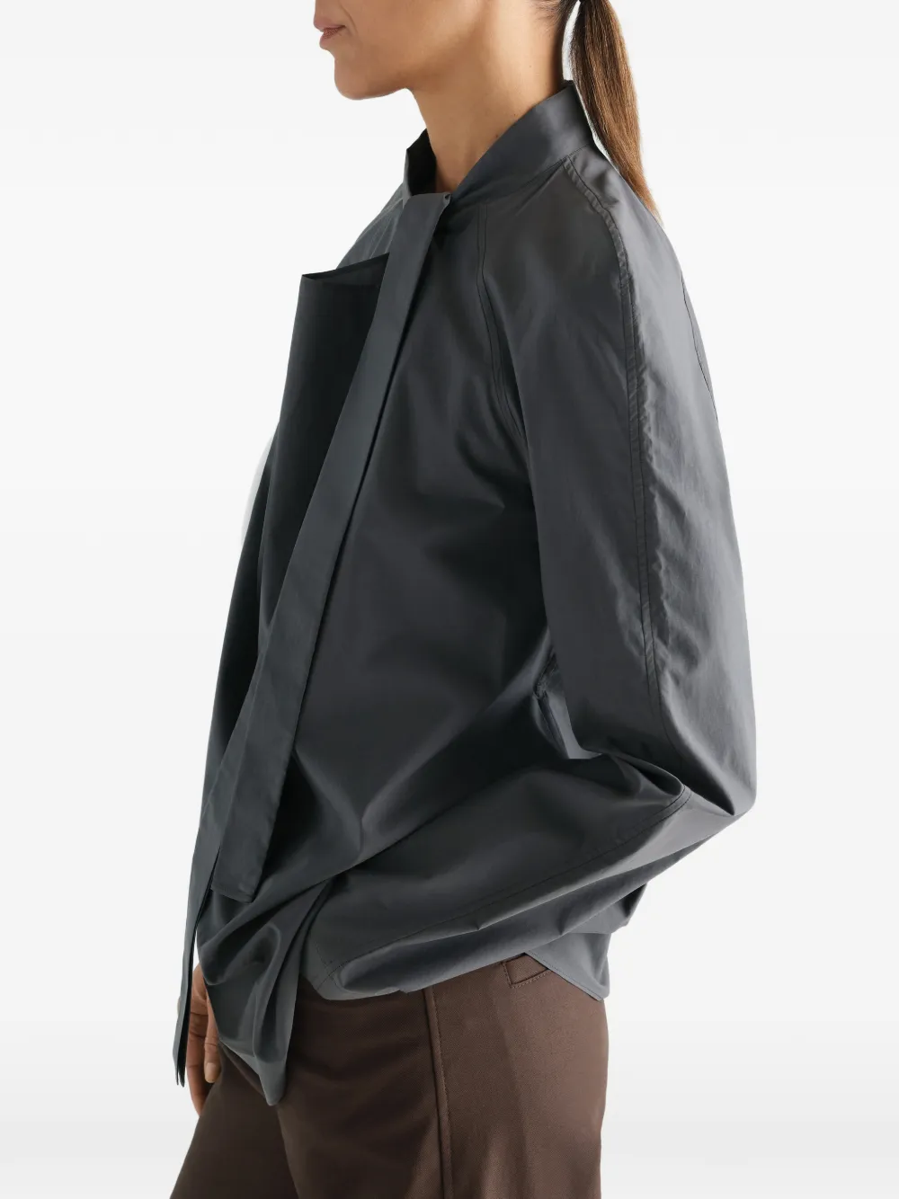 LEMAIRE Ascot blouse van katoen zijde Grijs