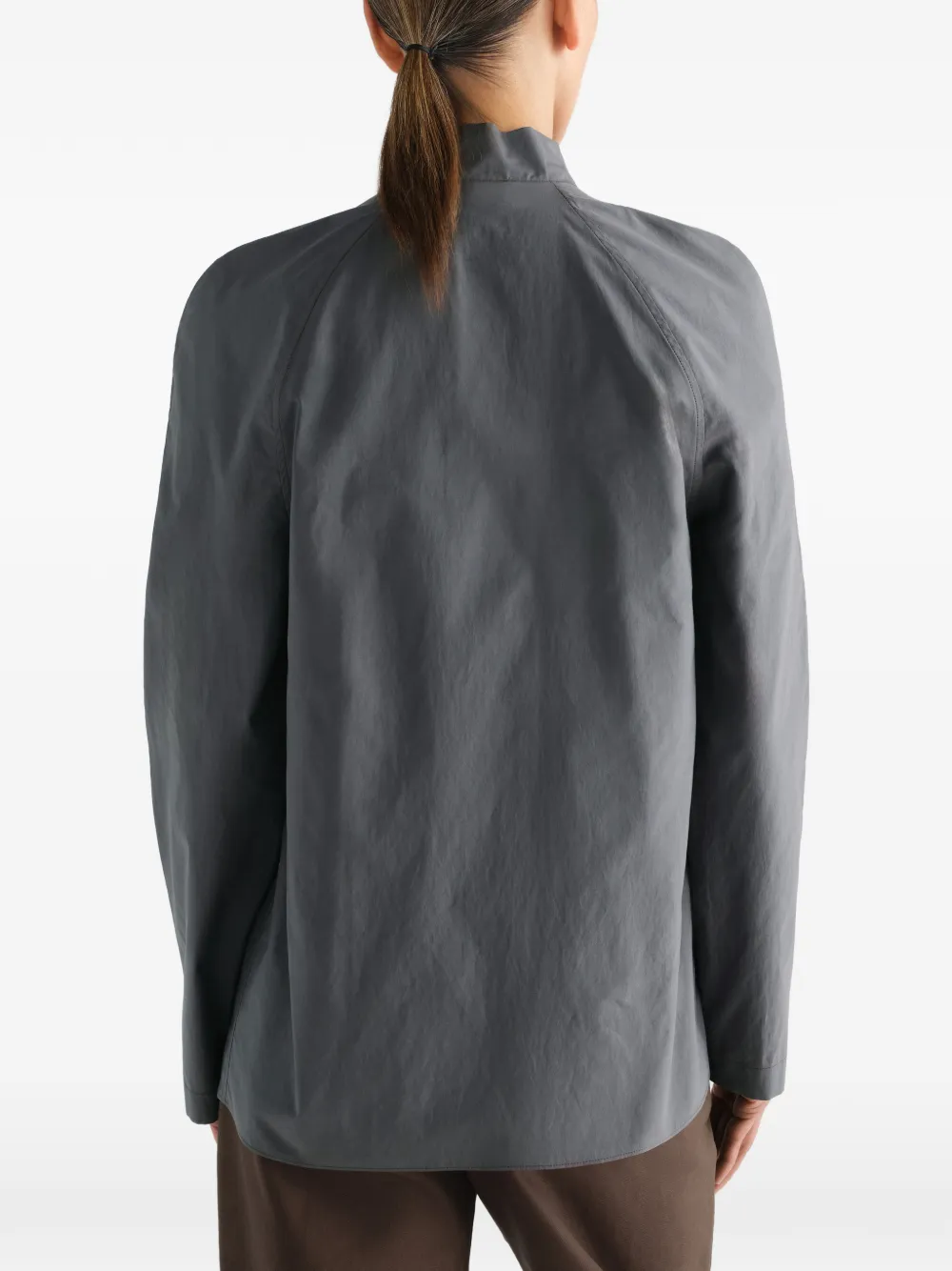 LEMAIRE Ascot blouse van katoen zijde Grijs
