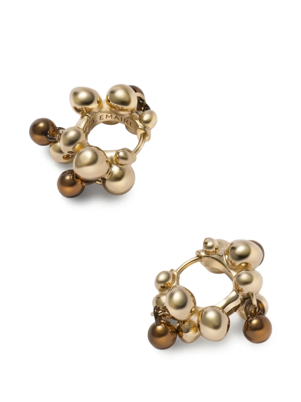 LEMAIRE Seeds Hoop Earrings in Brass in Gold, view 2