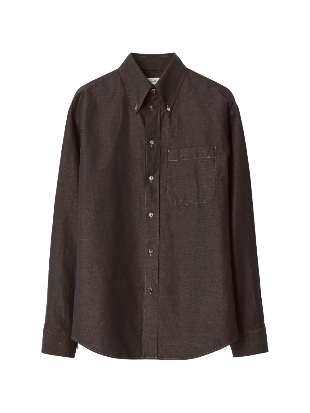LEMAIRE button-down shirt in linen and cotton chambray