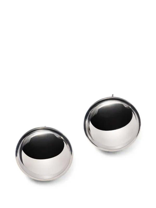 Lemaire Witch Mirror Earrings in Brass in Silver