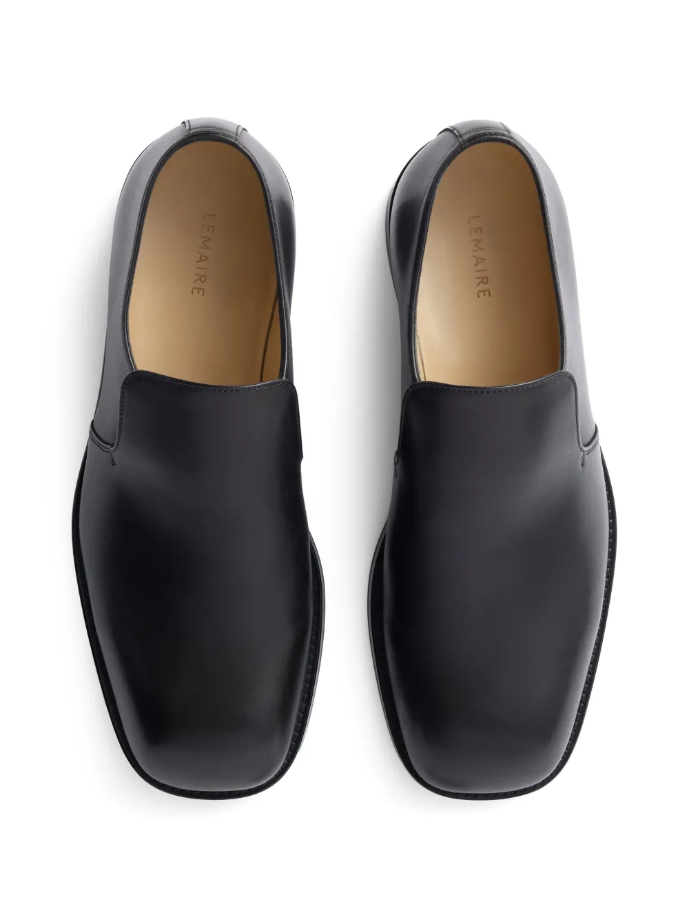 LEMAIRE formal loafers in shiny leather Zwart