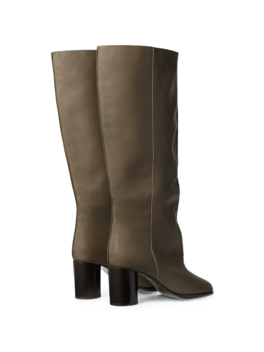 LEMAIRE crease sleeve boots in soft glossy leather Bruin