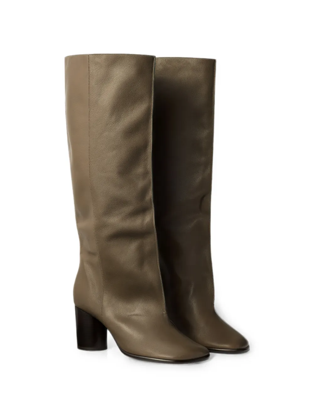 LEMAIRE crease sleeve boots in soft glossy leather Bruin