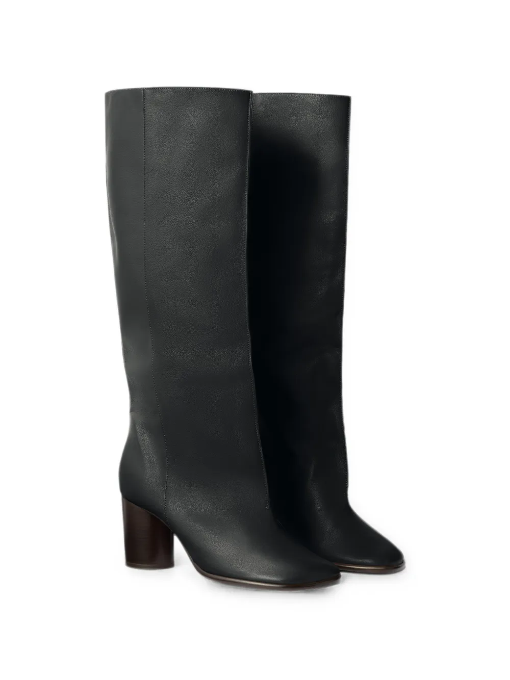 LEMAIRE Crease Sleeve boots in soft glossy leather Zwart