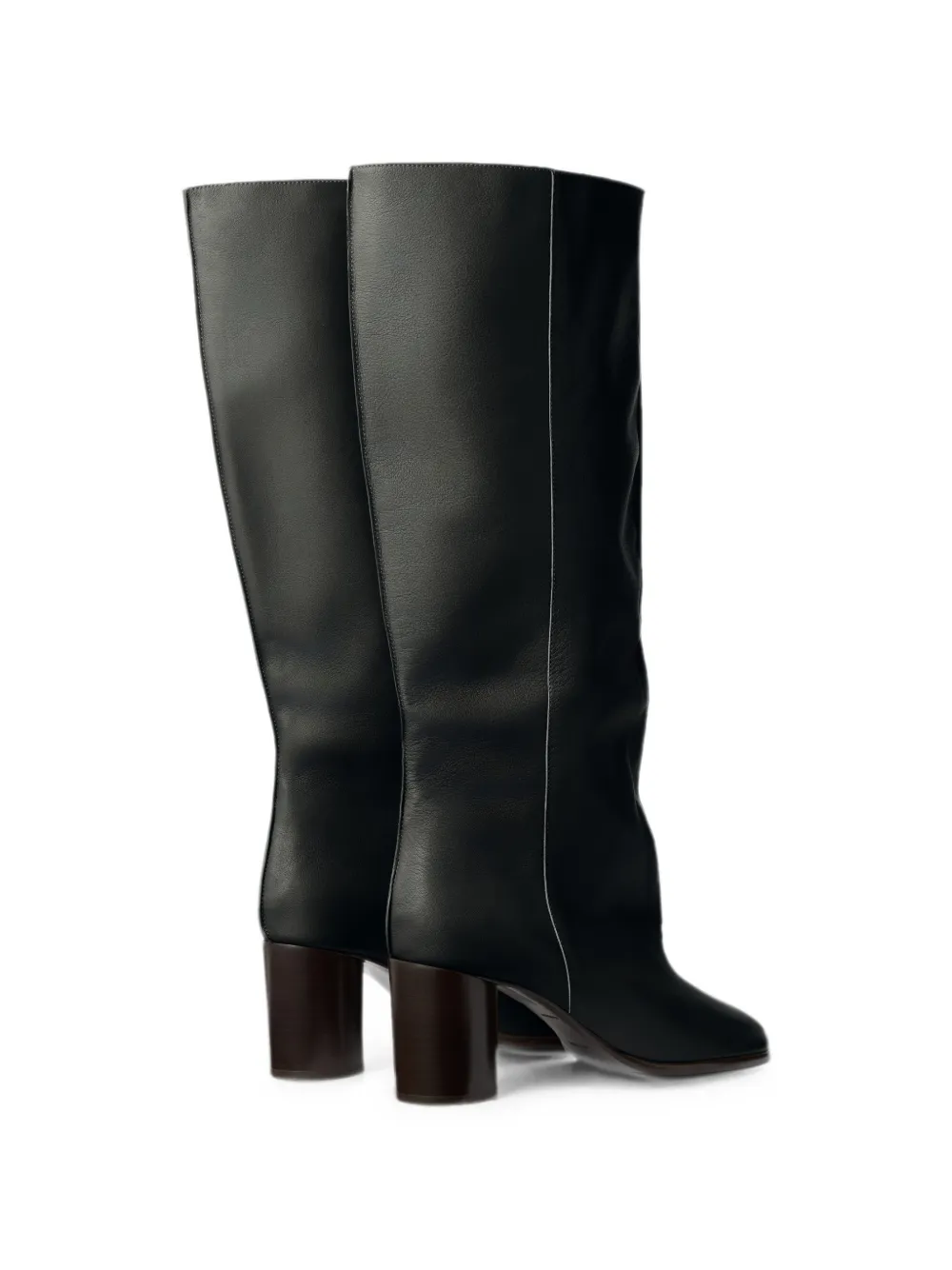 LEMAIRE Crease Sleeve boots in soft glossy leather Zwart