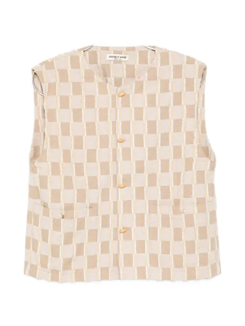 YOUNG N SANG check-pattern button-up vest