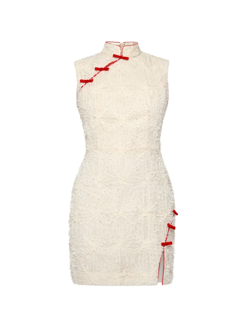 ANOUKI bow-embellished textured mini dress - Toni neutri