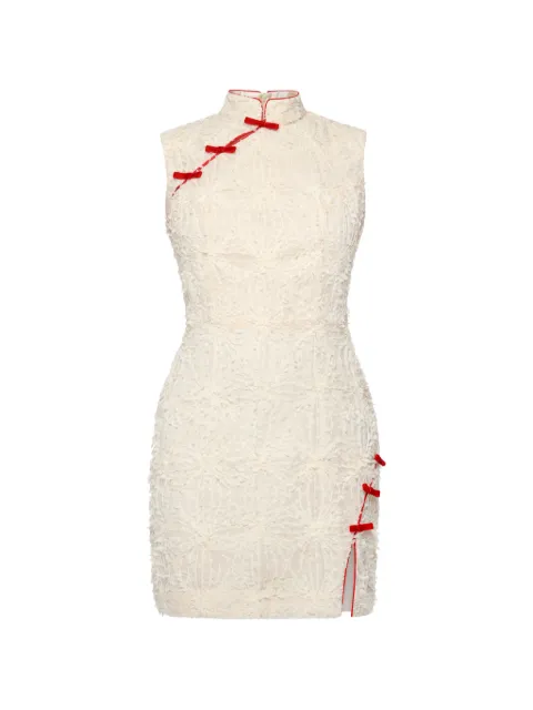 ANOUKI bow-embellished textured mini dress