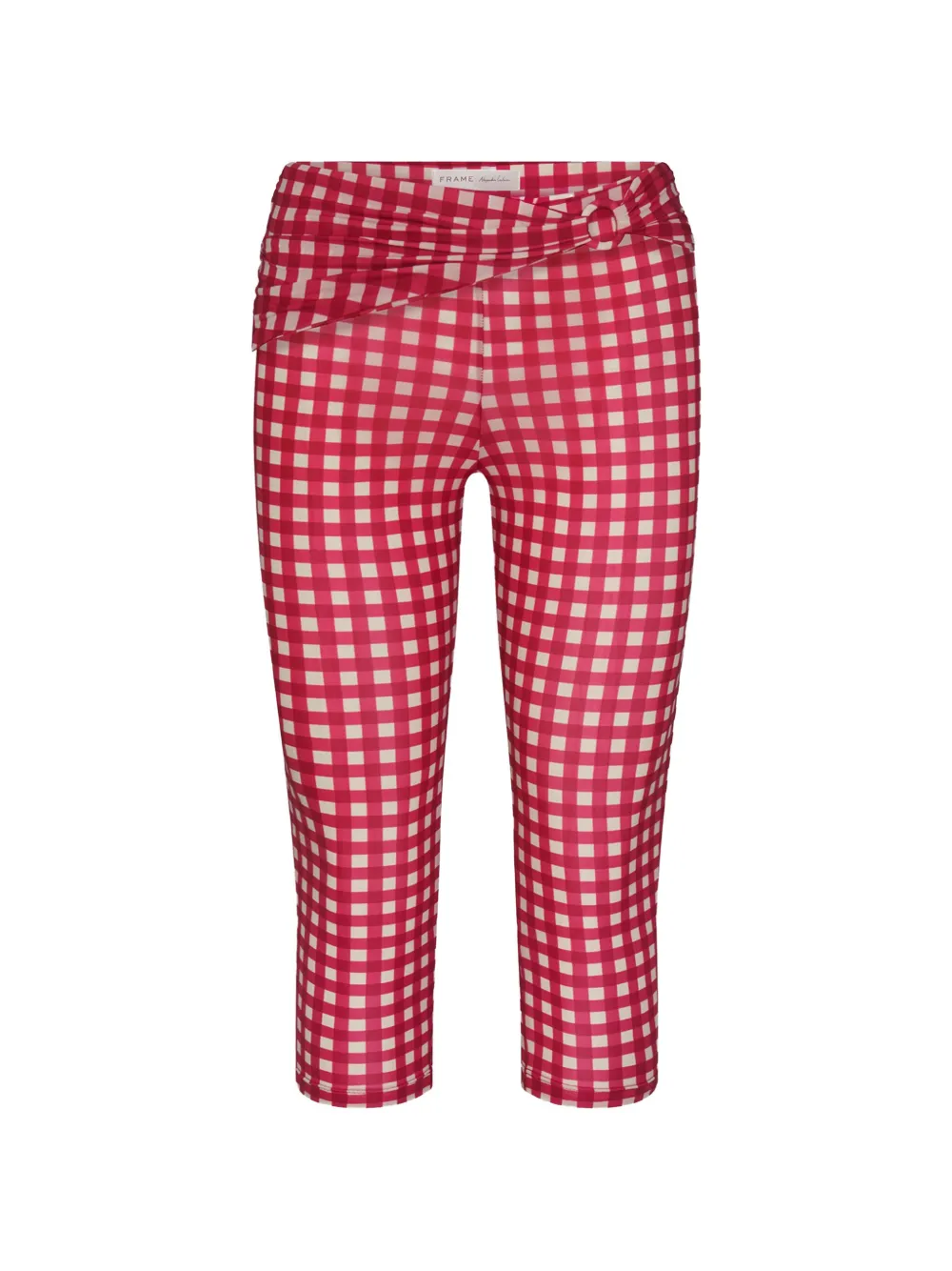 FRAME Casino Capri gingham cropped trousers - Rosso