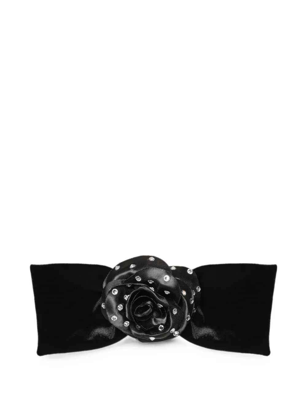 ANOUKI crystal-embellished floral-detail hair clip - Schwarz