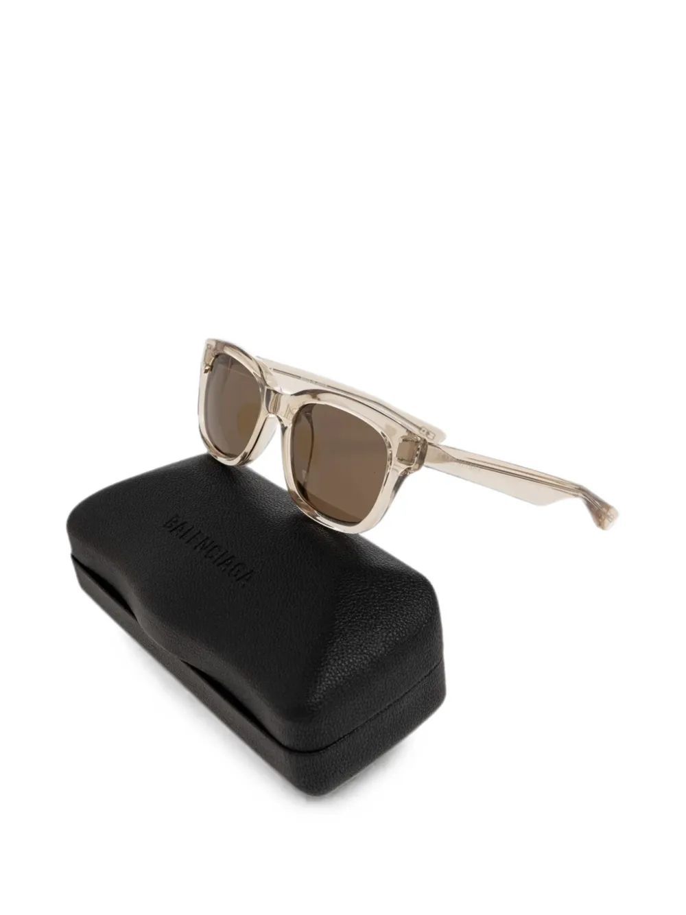 Balenciaga Eyewear Zonnebril met vierkant montuur Beige