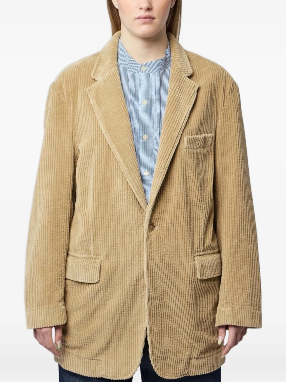 R13 long-sleeve buttoned blazer - Nude
