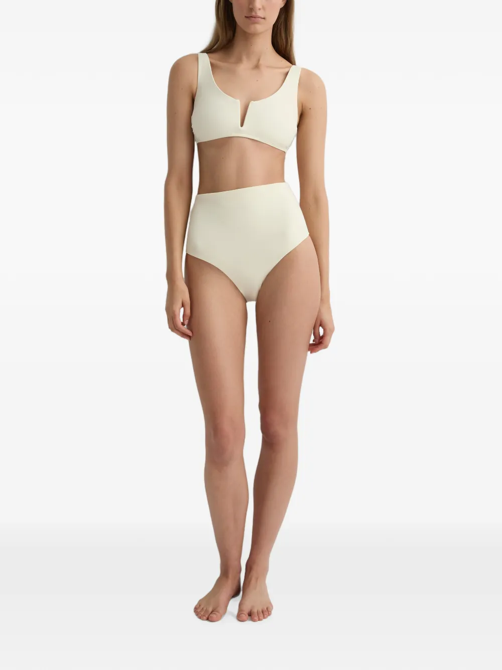 BONDI BORN Verona bikinitop met diepe ronde hals Beige