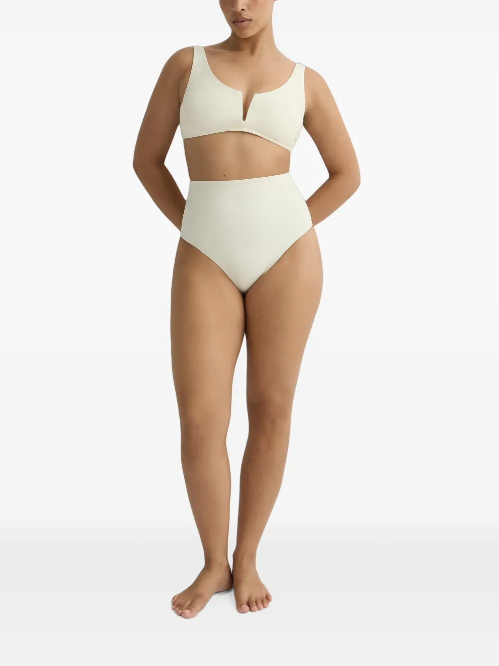 BONDI BORN Verona bikinitop met diepe ronde hals Beige