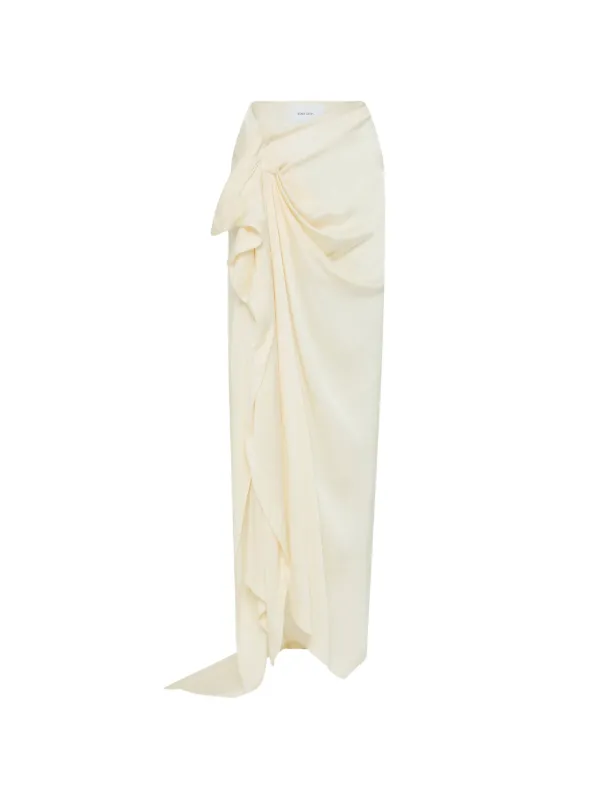 Bondi Born Ardea Draped Maxi Skirt in Neutrals