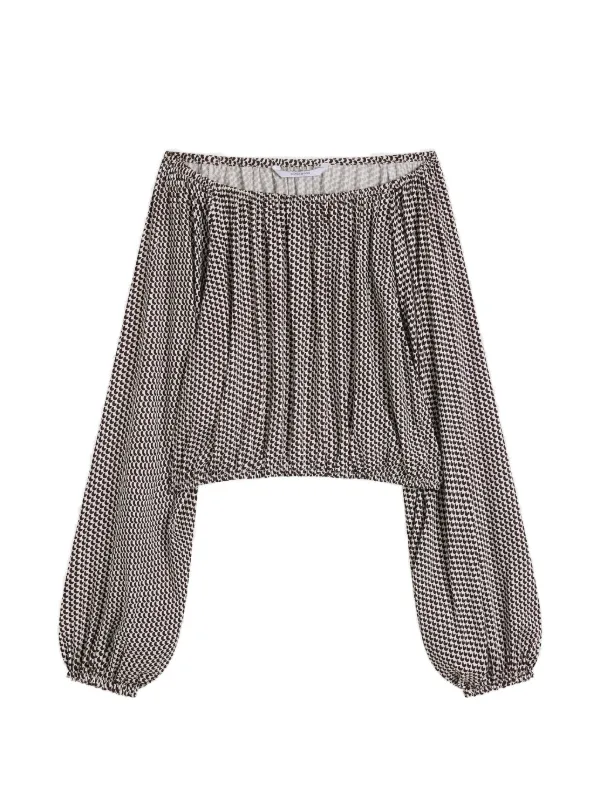 Bondi Born Salema Polka-dot Balloon Top in Brown