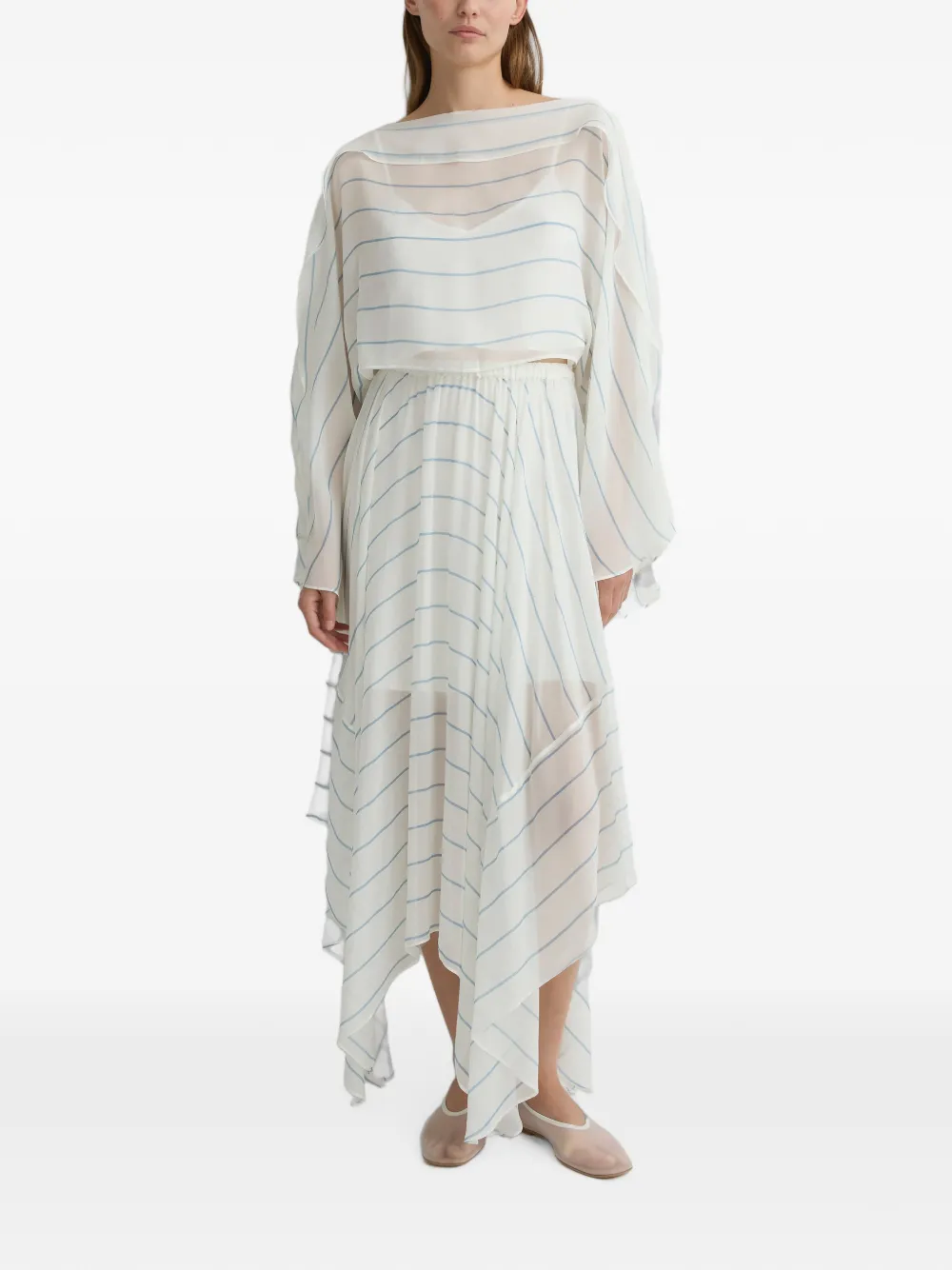 BONDI BORN Capri vierkante maxi-rok Wit