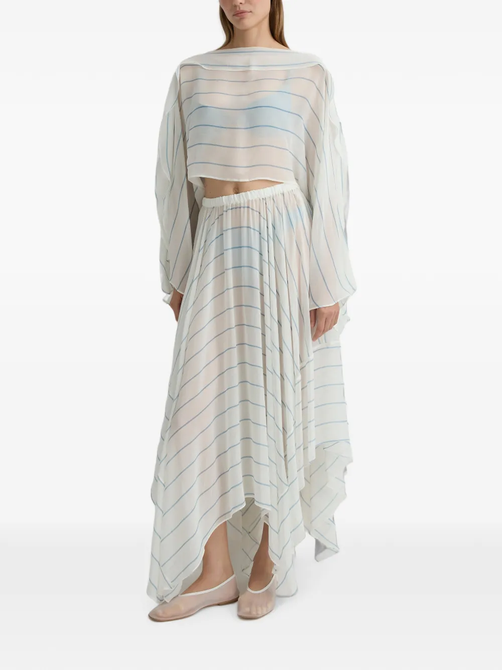 BONDI BORN Capri vierkante maxi-rok Wit