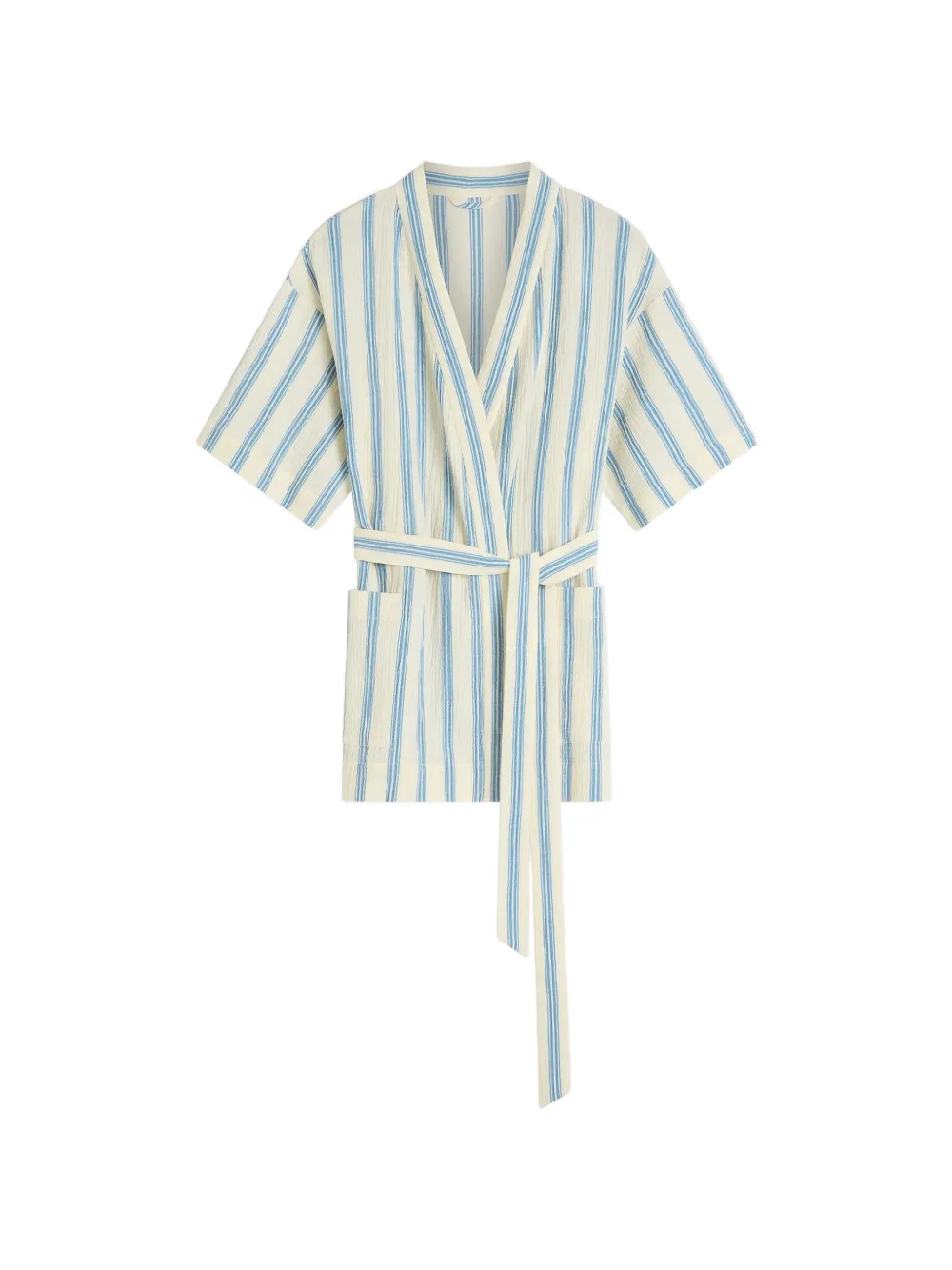 BONDI BORN Finn striped wrap tunic - Nude