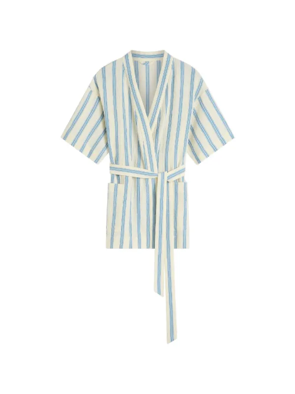 Bondi Born Finn Striped Wrap Tunic in Neutrals