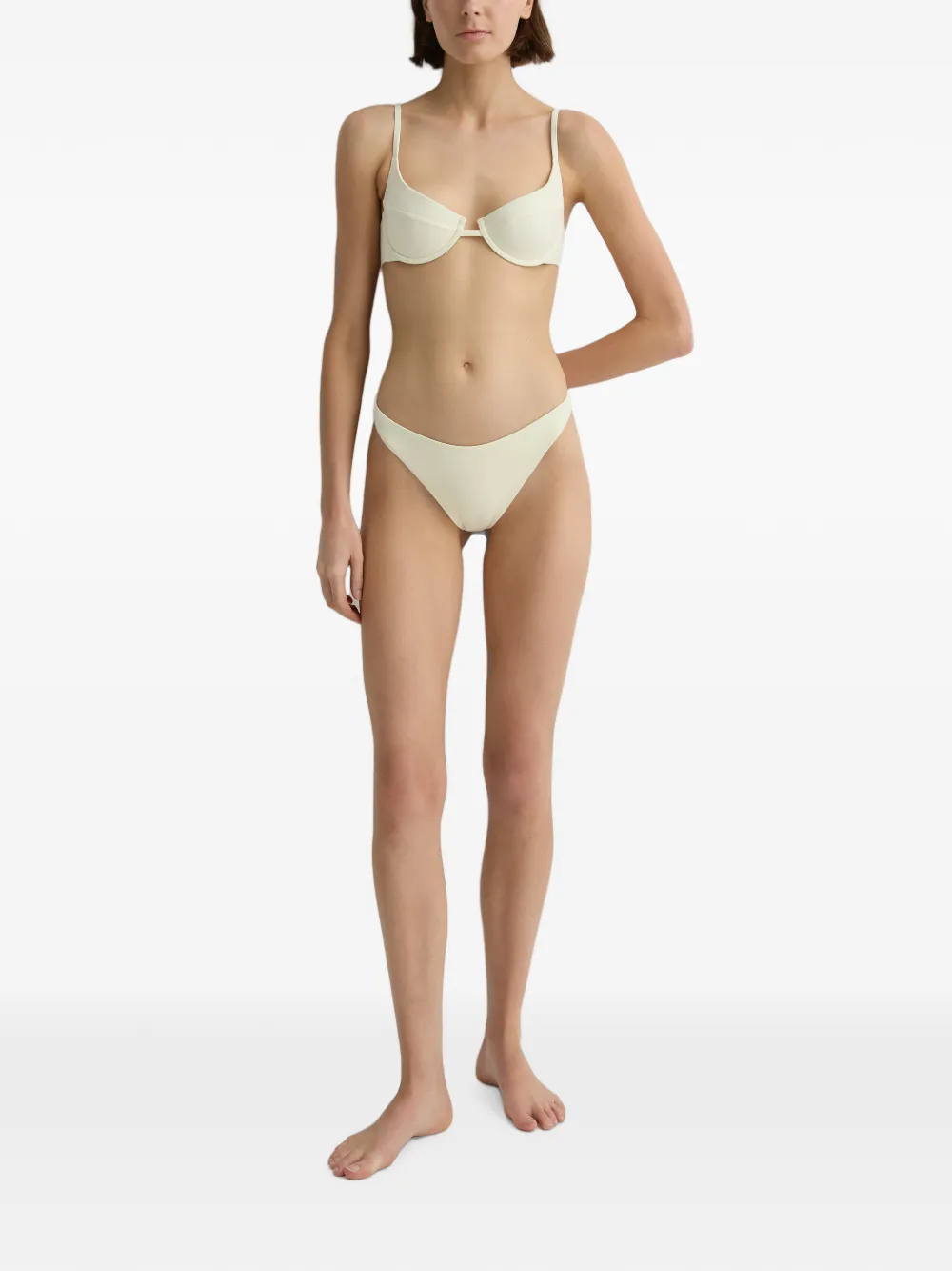 BONDI BORN Leya high waist bikinislip Beige