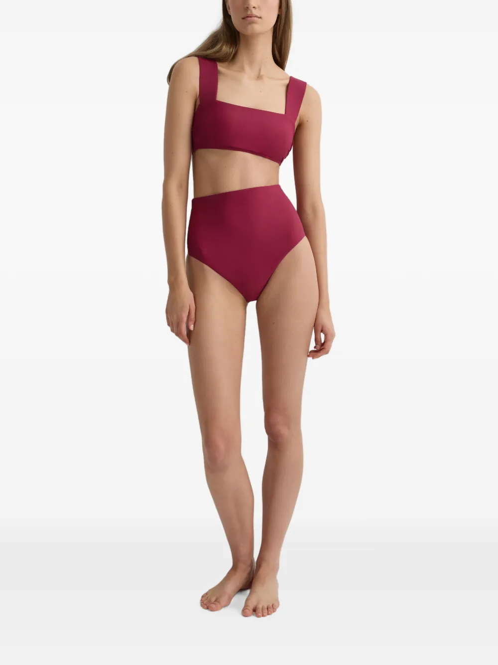 BONDI BORN Top bikini Chriselle con scollo quadrato - Rosso