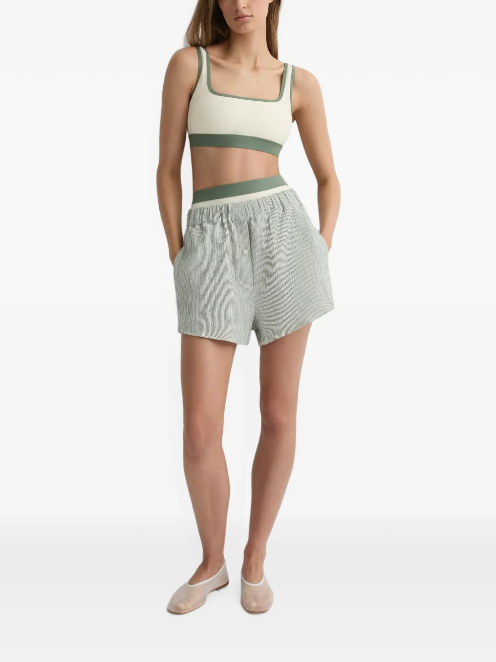 BONDI BORN Jade high-waist bikinislip Beige