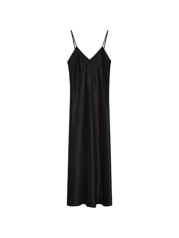 Bondi Born Como Bias-cut Slip Maxi Dress in Black