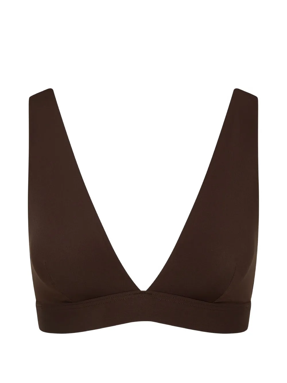 BONDI BORN Top bikini Lya con scollo profondo - Marrone