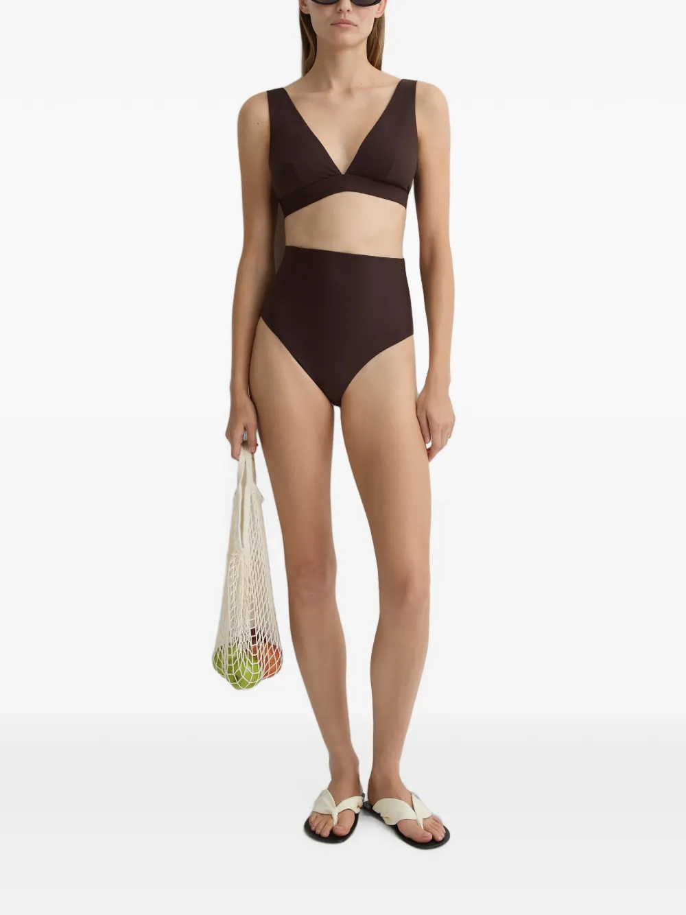 BONDI BORN Lya bikinitop met diepe hals Bruin