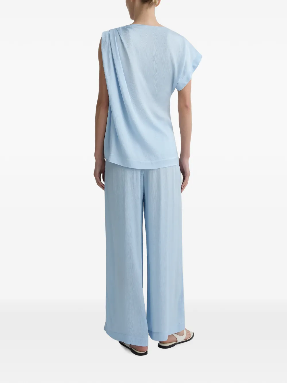 BONDI BORN Ardea Draped Shoulder Top in Blue, view 5