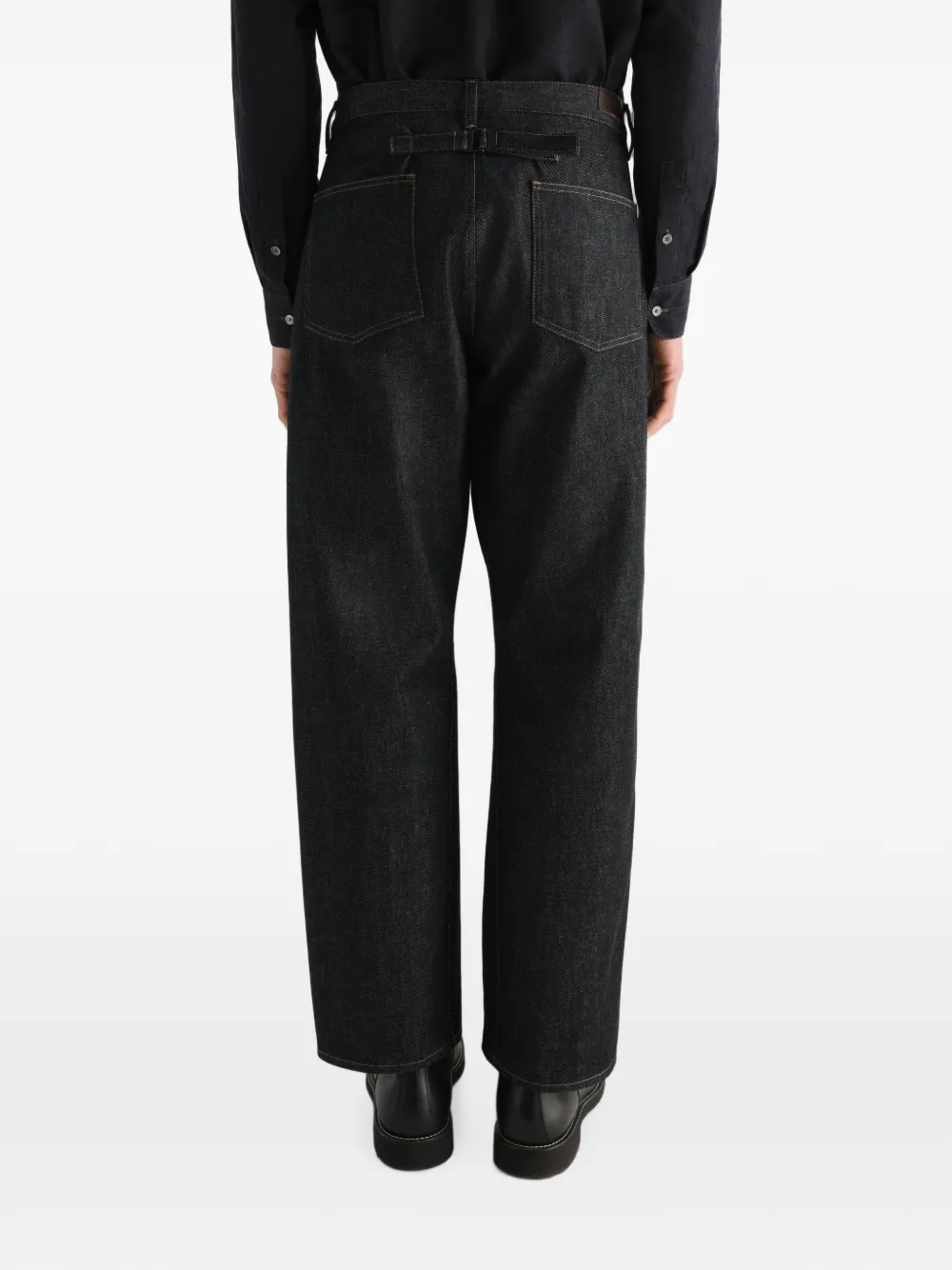 LEMAIRE Straight denim broek met vijf zakken en geverfd effect Grijs