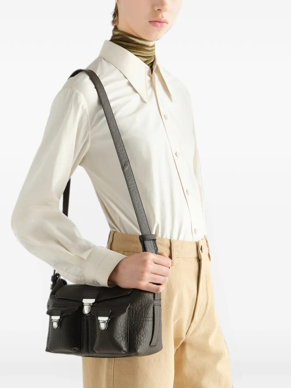 LEMAIRE Soft Gear mini-tas van lamsleer Bruin