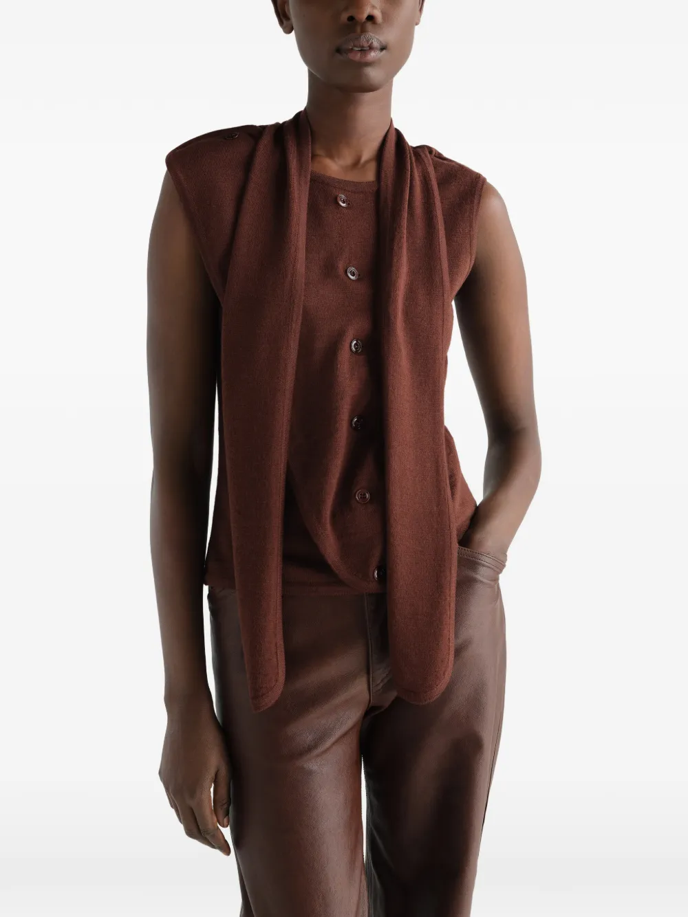 LEMAIRE Mouwloze top Bruin