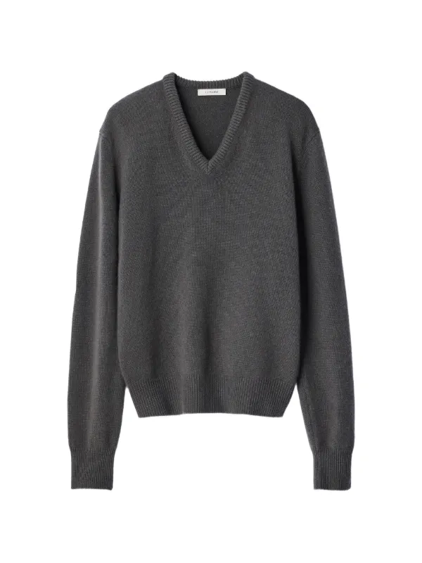 Lemaire V-neck Sweater in Cashmere in Grey