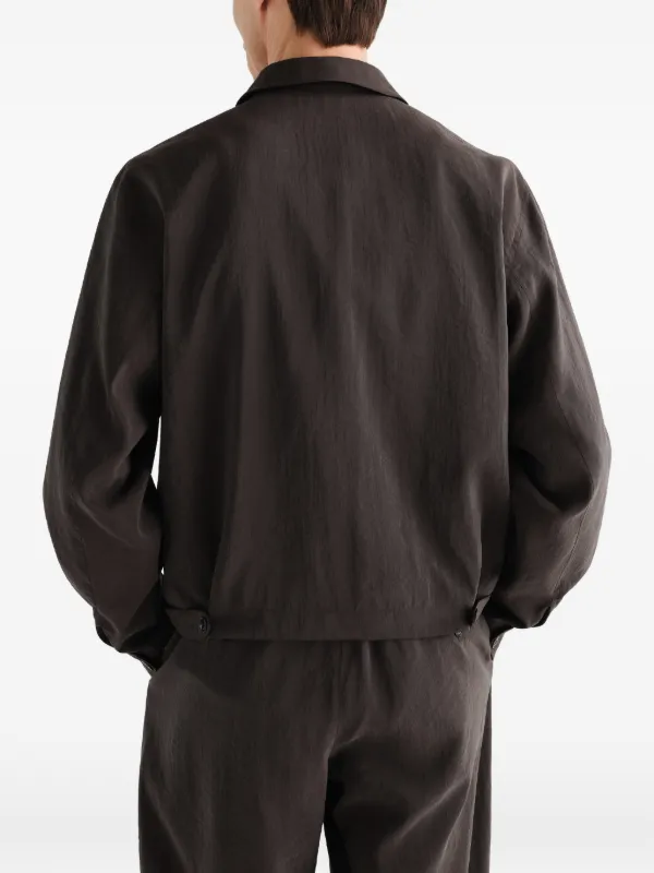 LEMAIRE Light Zipped Blouson In Dry Silk | Brown | FARFETCH