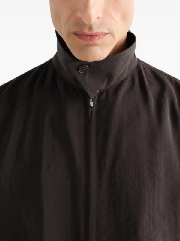 LEMAIRE Light Zipped Blouson In Dry Silk | Brown | FARFETCH