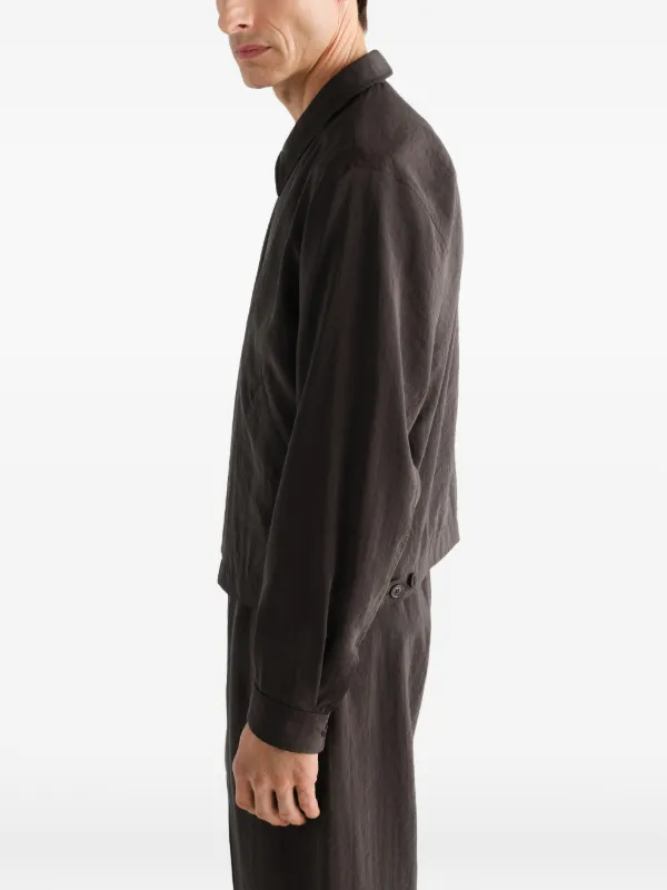 LEMAIRE Light Zipped Blouson In Dry Silk | Brown | FARFETCH