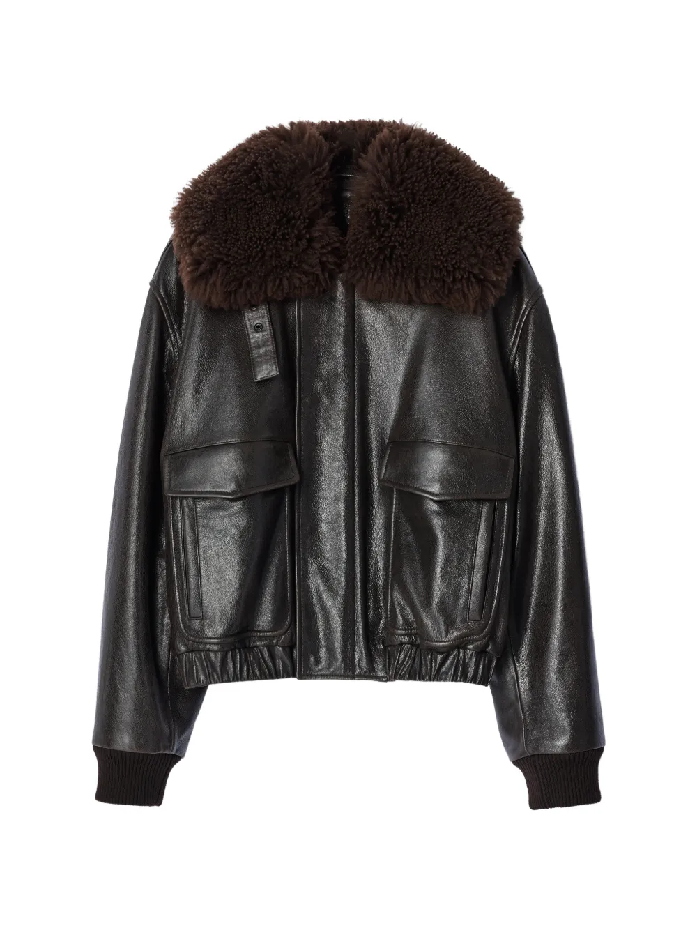 LEMAIRE blouson in shiny leather - Braun
