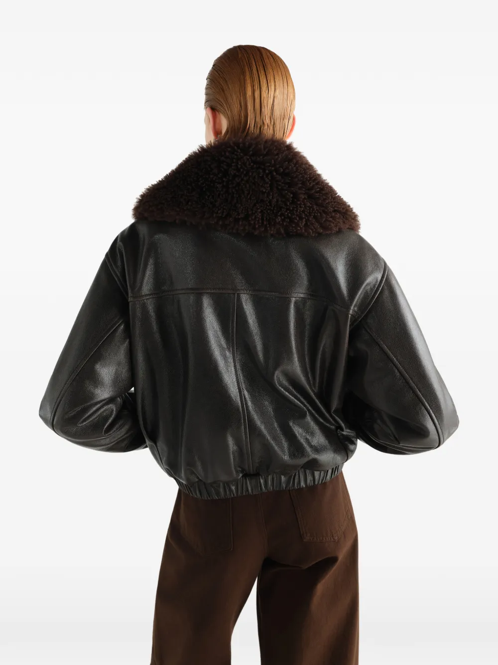 LEMAIRE Blouse van glanzend leer Bruin