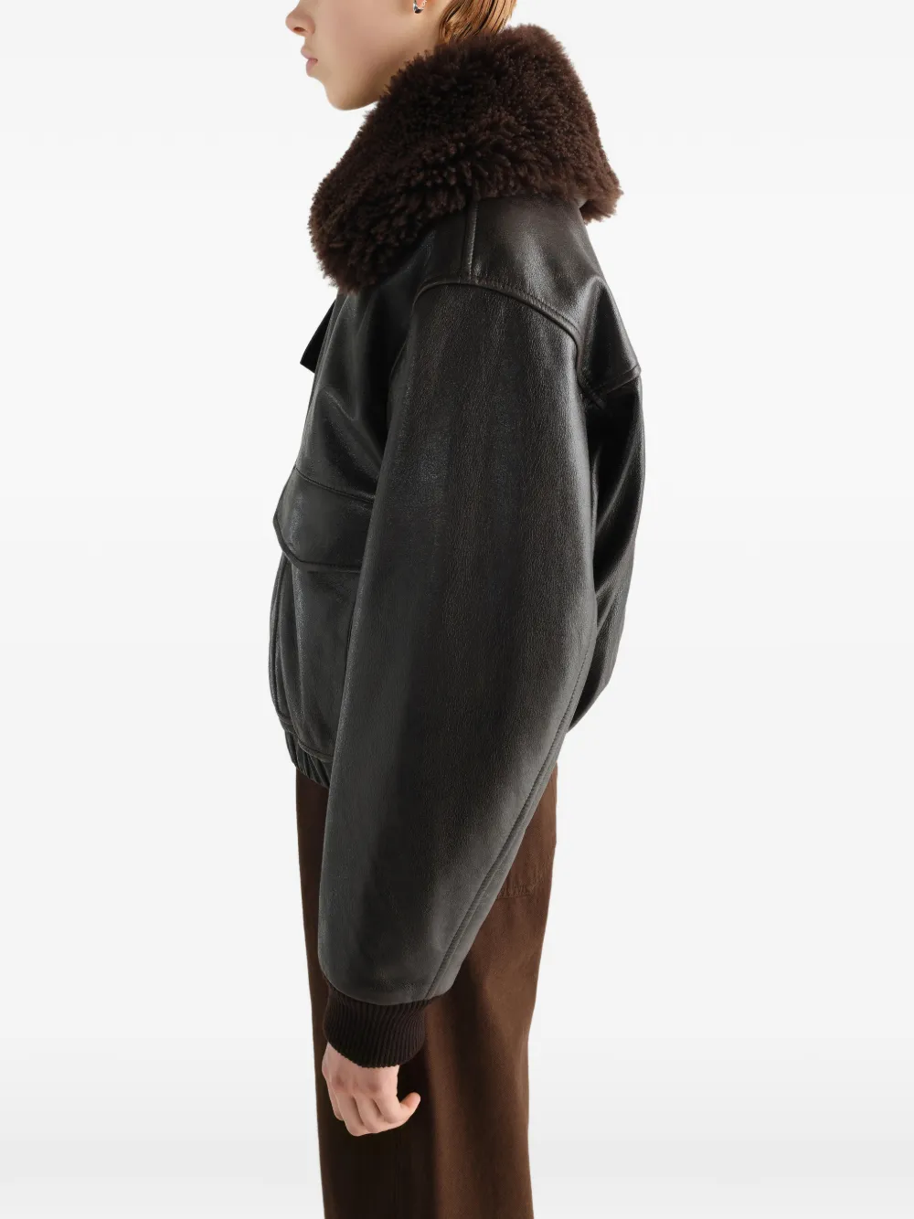 LEMAIRE Blouse van glanzend leer Bruin